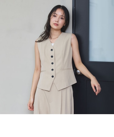 【ＯＮかわ】ウォッシャブル麻調ベスト