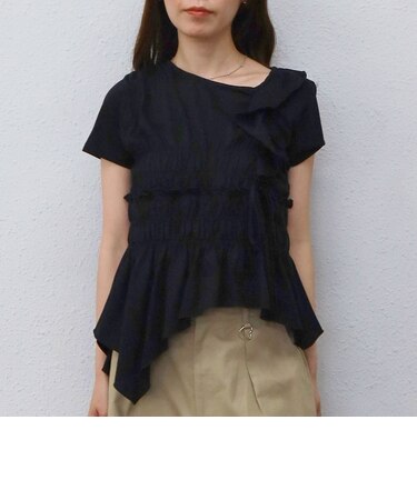 アシメギャザーフリルTEE