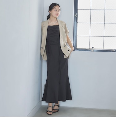 【ＯＮかわ】ウォッシャブルタックドロストキャミワンピース