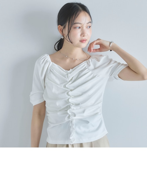 ギャザーカットアウトトップ ONかわ】ギャザーカットTOPS｜アルシーヴの通販｜&mall（アンド