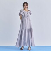 配色メローバックリボン２ｗａｙオフショルワンピース