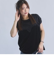 レーストリムベロアビスチェ×フレンチＴＥＥ　ＳＥＴ