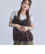 レーストリムベロアビスチェ×フレンチＴＥＥ　ＳＥＴ