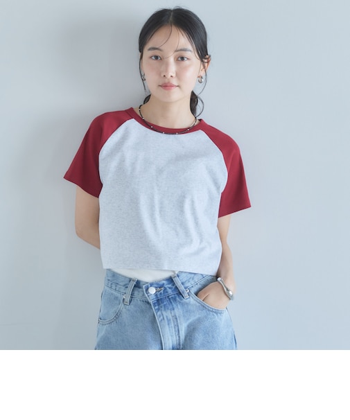 ラグランバイカラーチビTEE