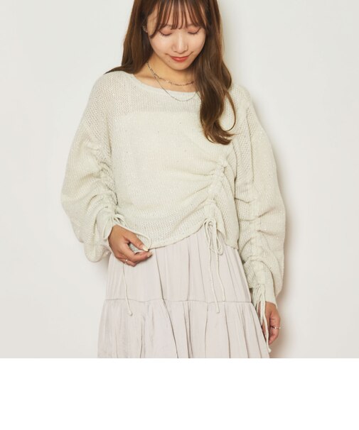 アシメドロストラメメッシュニットプルオーバー