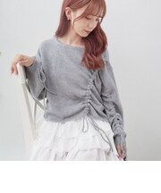 アシメドロストラメメッシュニットプルオーバー