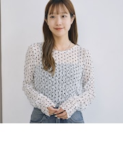 フロッキードットアソートカットレースＴＯＰＳ