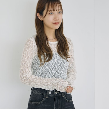 フロッキードットアソートカットレースTOPS