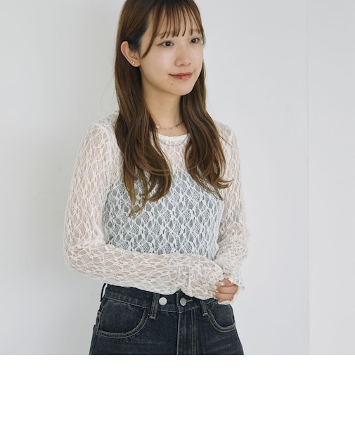 フロッキードットアソートカットレースTOPS