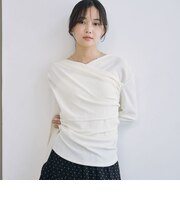 【ONかわ】タックドレープオフショルスラブカットTOPS