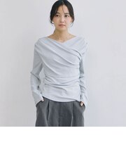 【ONかわ】タックドレープオフショルスラブカットTOPS