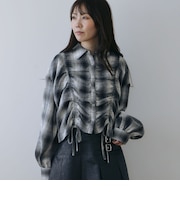 チェックドロストショートネルシャツ