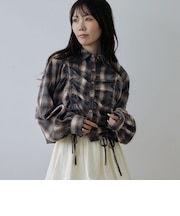 チェックドロストショートネルシャツ
