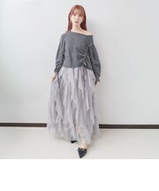 ラッフルチュールキャミワンピース
