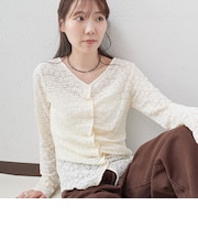 【ONかわ】カットレースフロントタックTOPS