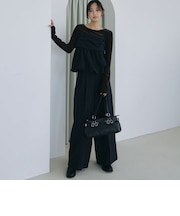 【ONかわ】バルーンペプラムビスチェ×スラックスSET