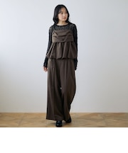 【ONかわ】バルーンペプラムビスチェ×スラックスSET