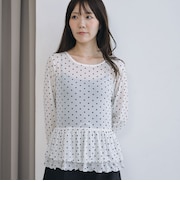 フロッキードットアソートフリルカットTOPS