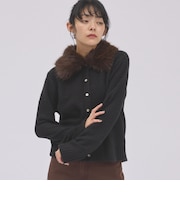ファー付き２ＷＡＹポロニットカーディガン