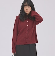 ファー付き2WAYポロニットカーディガン