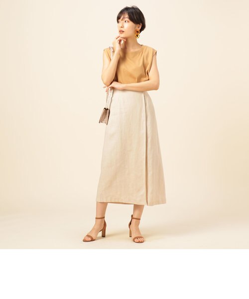 【MOUSSY】リネン ラップスカート(FREE)麻100% スペイン製 AZUL BY MOUSSY | リネンミックスマキシスカート (スカート