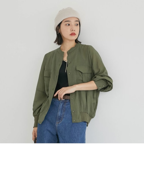 胸ポケットサファリシャツブルゾン