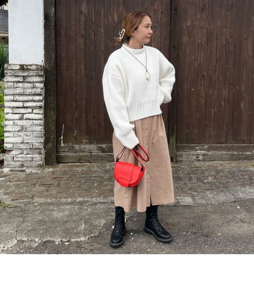 サイドボタンオーバーシャツワンピース