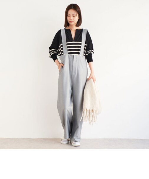 ウール調サロペット