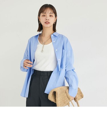 ランダムパターンピンストライプシャツ