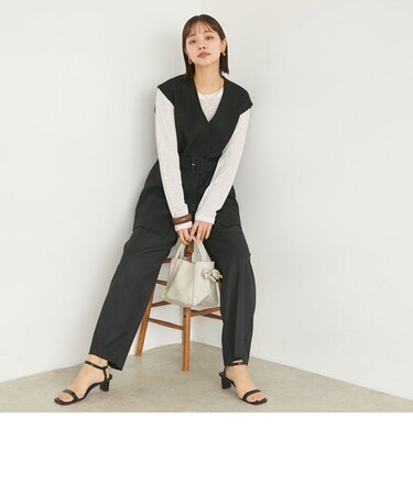 ツイードベルト付きジレ