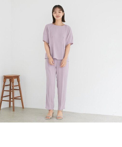 ランタンスリーブトップス×テーパードパンツＳＥＴＵＰ