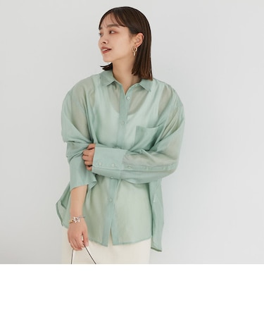 ワイドスリーブＢＩＧシアーシャツ