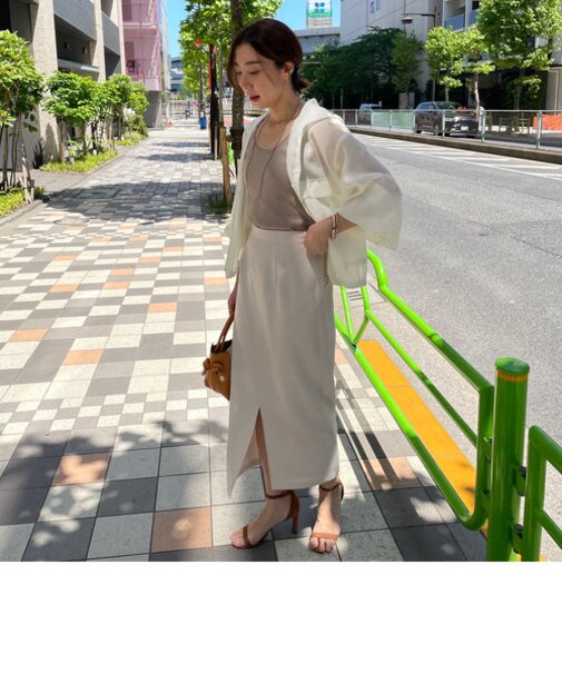 前スリットダブルクロスタイトスカート
