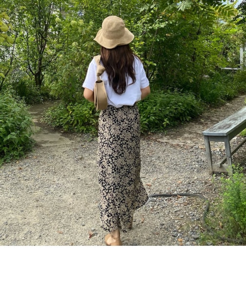 単色花スカート