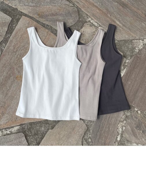 ２ｗａｙスクエアリブタンクトップ／