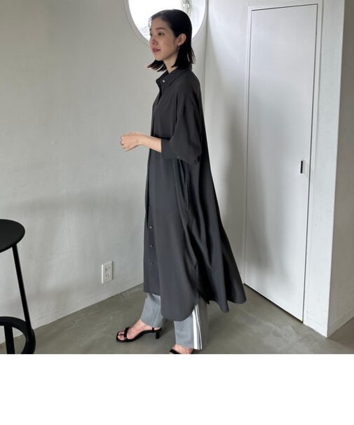 とろみシャツワンピース