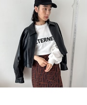 フェイクレザーショートジャケット