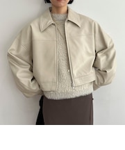 フェイクレザーショートジャケット