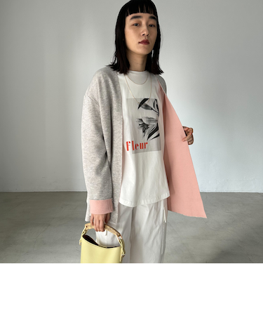 バイカラーミラノリブカーデ