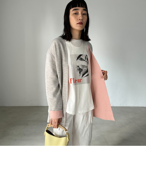 バイカラーミラノリブカーデ