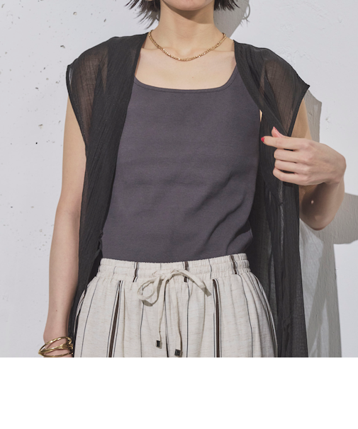 ２ｗａｙスクエアリブタンクトップ／