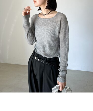 ラメシアーリブニット