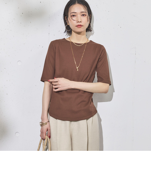半袖フロントダブルカットソー