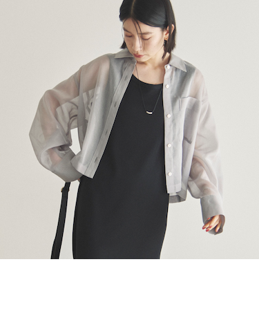 ソフトオーガンジーシアーショートシャツ