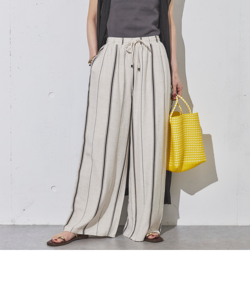 レーヨンリネン柄パンツ