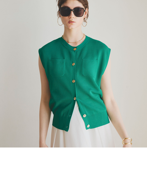 ポケット付きニットベスト