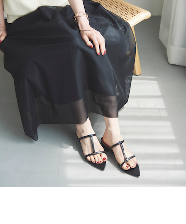 ナローストラップミュールサンダル