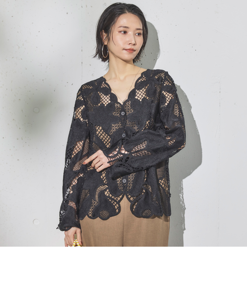 かぎ針レースカーディガン