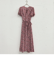 花柄カシュクールワンピース
