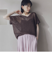 スパンコールメッシュニット